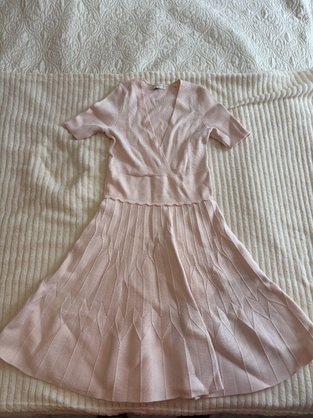Sandro Ribbed Knit Women's Pink Dress